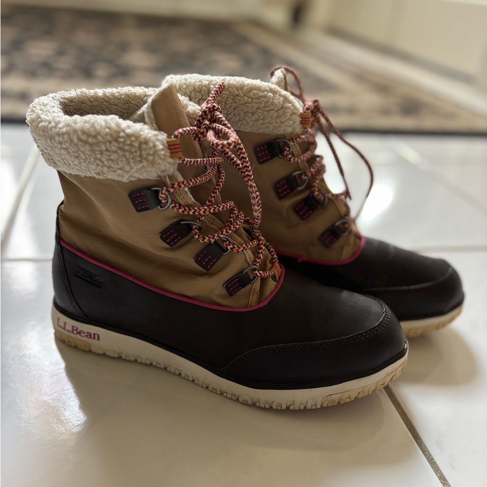 LL BEAN Women's Brown Nylon Waterproof
Insulated Ultralight Pac Boots Size 8 - Picture 3 of 10